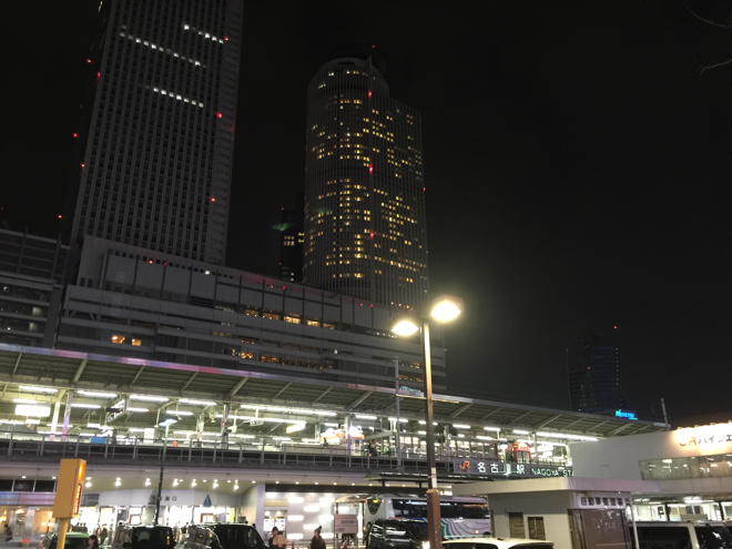 京都旅行後の名古屋駅